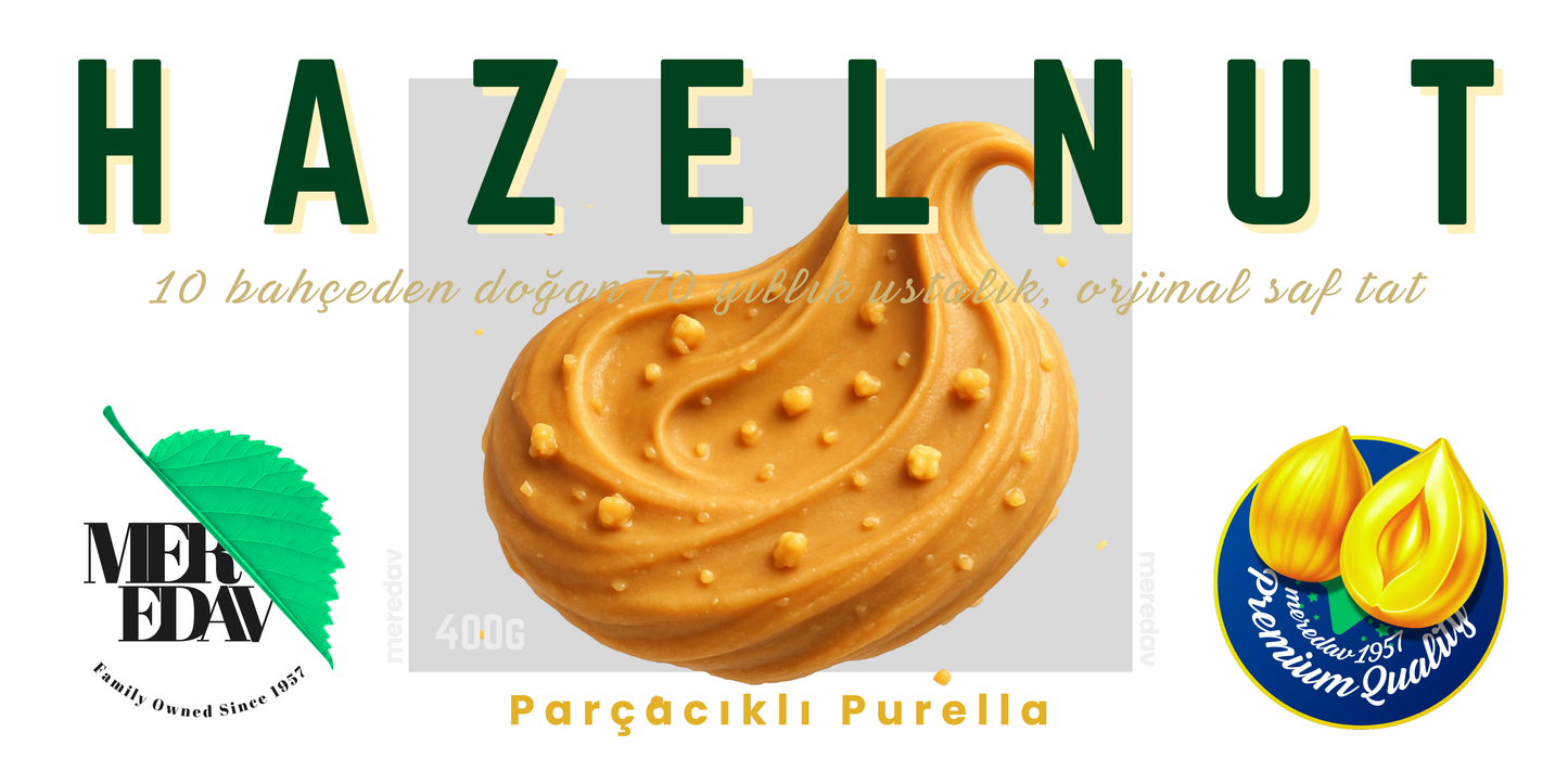 Meredav Parçacıklı Purella – Katkısız Fındık Ezmesi