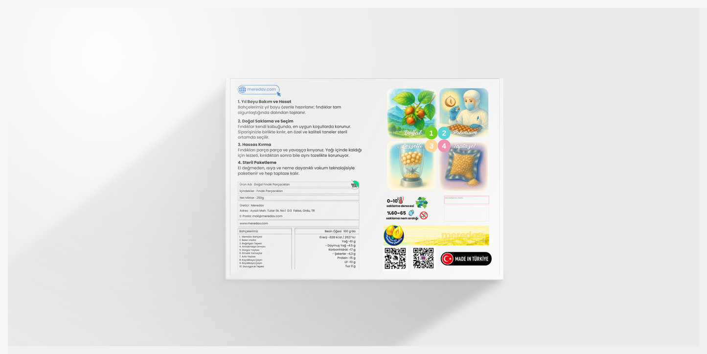 Meredav Doğal Fındık Parçacıkları – Premium Kalite