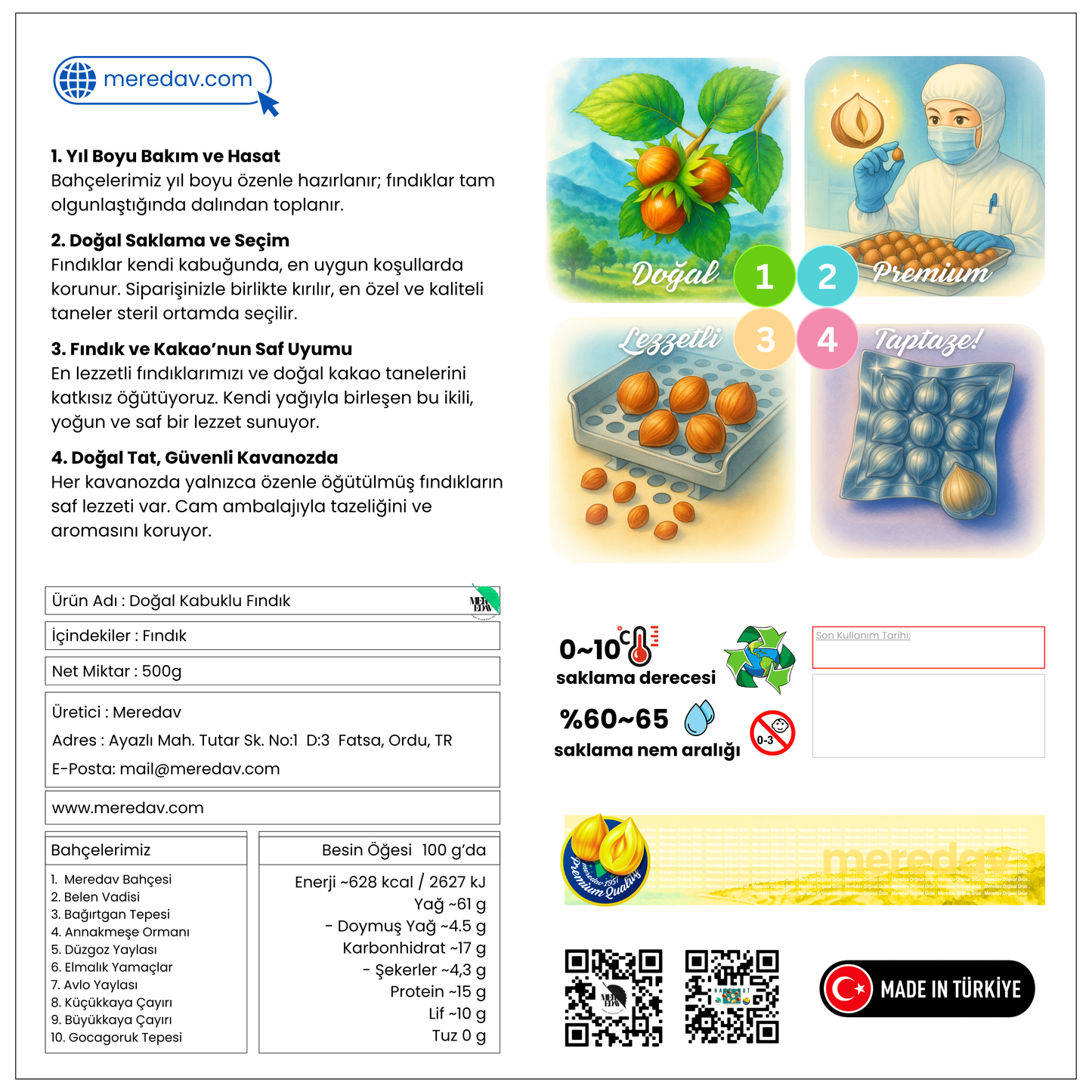 Meredav Doğal Kabuklu Fındık – Premium Kalite