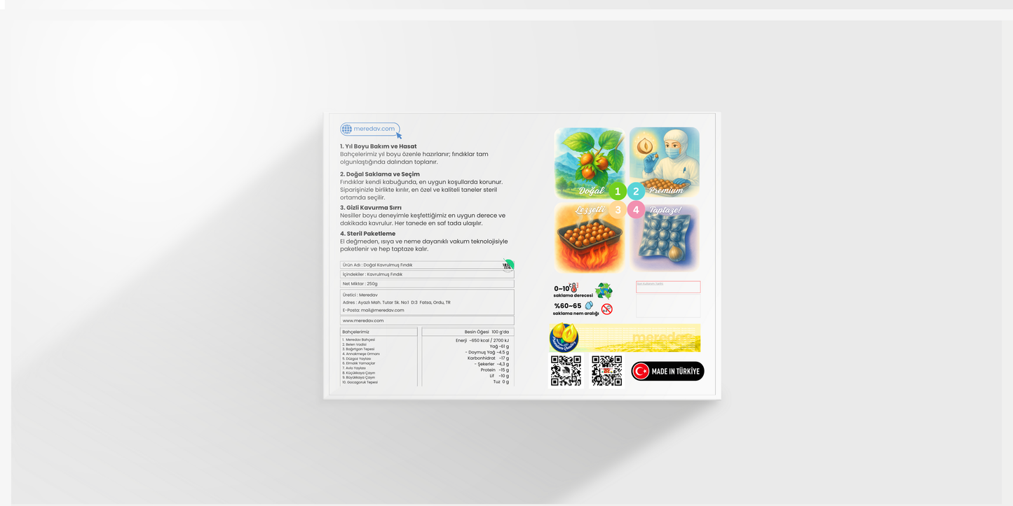 Meredav Doğal Kavrulmuş Fındık – Premium Sağlıklı Atıştırmalık